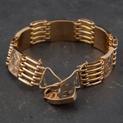 Second Hand Vintage 9ct Rose Gold Five Bar 7.5 Inch Gate Bracelet 41531061
