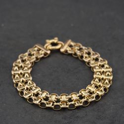Second Hand 9ct Yellow Gold Fancy 7.5 Inch Gate Bracelet 41531082