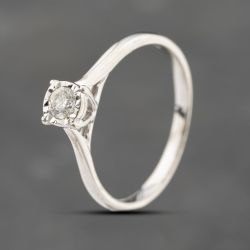 Second Hand 9ct White Gold 0.17ct Brilliant Cut Diamond Solitaire Ring 41671479