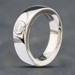 Second Hand 18ct White Gold Brilliant Cut Diamond 6mm Wedding Ring 41871182