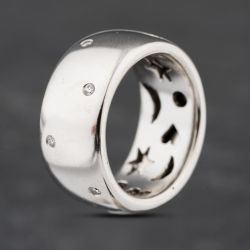 Second Hand 18ct White Gold Diamond 10mm Wedding Ring 41871403