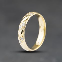 Second Hand 18ct Yellow Gold 0.18ct Brilliant Cut Diamond 3.8mm Wedding Ring 41871447