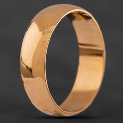 Second Hand Antique 22ct Rose Gold Cut D Shape 6mm Plain Wedding Ring 4187646