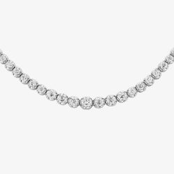Second Hand Platinum 16 Inch 9.00ct Diamond Tennis Necklace 4304020