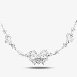 Second Hand Niessing Platinum 16 Inch Diamond Set Bow Necklace 4304699