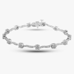 Second Hand 9ct White Gold 1.00ct Brilliant Cut Diamond Bracelet 43070025
