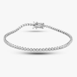 Second Hand 14ct White Gold 1.50ct Brilliant Cut Diamond Tennis Bracelet 43070026