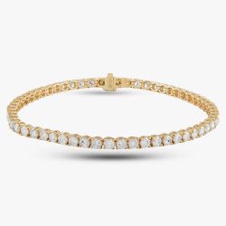 Second Hand 14ct Yellow Gold 6.21ct Brilliant Cut Diamond Tennis Bracelet 43070118
