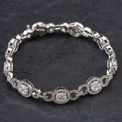Second Hand 14ct White Gold 4.00ct Diamond 7 Inch Stone Set Bracelet 4307013
