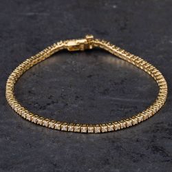 Second Hand 14ct Yellow Gold 2.15ct Brilliant Cut Diamond 7 Inch Bracelet 4307104