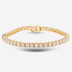 Second Hand 14ct Yellow Gold 5.00ct Brilliant Cut Diamond 7 Inch Tennis Bracelet 4307105
