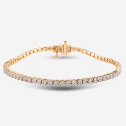 Second Hand 14ct Yellow Gold 2.50ct Brilliant Cut Diamond 7.5 Inch Tennis Bracelet 4307111
