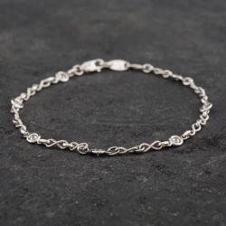 Second Hand 14ct White Gold 0.75ct Brilliant Cut Diamond Twist Link Bracelet 4307130