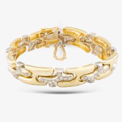 Second Hand 18ct Two Colour Gold 1.25ct Brilliant Cut Diamond 7 Inch Bracelet 4307134