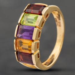Second Hand 14ct Yellow Gold Multi Stone Dress Ring 43091024