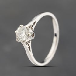 Second Hand 9ct White Gold Cubic Zirconia Round Solitaire Ring 43111002