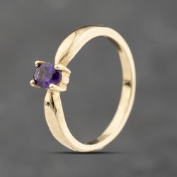 Second Hand 9ct Yellow Gold Amethyst Oval Dress Ring 43111011
