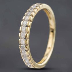 Second Hand 9ct Yellow Gold 0.50ct Brilliant Cut Diamond Half Eternity Ring 431202853