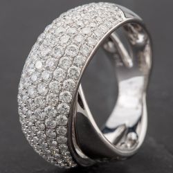 Second Hand 18ct White Gold 1.24ct Pave Diamond Crossover Ring 4312033