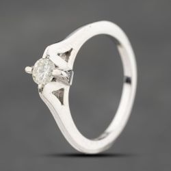 Second Hand 9ct White Gold 0.23ct Brilliant Cut Diamond Solitaire Ring 43121106