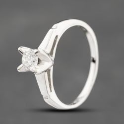 Second Hand 9ct White Gold 0.23ct Brilliant Cut Diamond Solitaire Ring 43121113