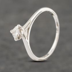 Second Hand 14ct White Gold 0.16ct Brilliant Cut Diamond Solitaire Ring 43121128