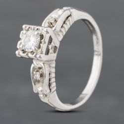 Second Hand 14ct White Gold 0.22ct Brilliant Cut Diamond Solitaire Ring 43121134