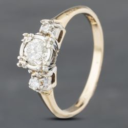Second Hand 9ct Yellow Gold 0.33ct Brilliant Cut Diamond Solitaire Ring 43121139