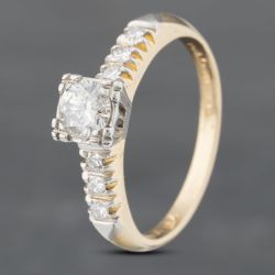 Second Hand Two Colour Gold 0.45ct Brilliant Cut Diamond Solitaire Ring 43121147
