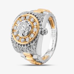 Second Hand Two Colour Gold 1.17ct Brilliant Cut Diamond Round Cluster Ring 43121165