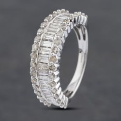 Second Hand 14ct White Gold 1.50ct Diamond Half Eternity Ring 43121195
