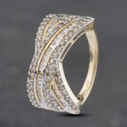 Second Hand 9ct White Gold 1.00ct Diamond Crossover Ring 43121204