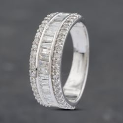 Second Hand 14ct White Gold 1.00ct Diamond Band Ring 43121209