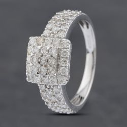 Second Hand 14ct White Gold 1.15ct Brilliant Cut Diamond Cluster Ring 43121214