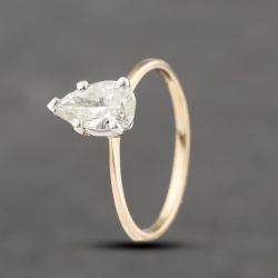 Second Hand 14ct Yellow Gold 0.70ct Pear Cut Diamond Solitaire Ring 43121227