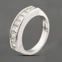 Second Hand Platinum 1.05ct Princess Cut Diamond Channel Set Half Eternity Ring 43121243