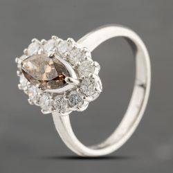 Second Hand Platinum 1.64ct Diamond Marquise Cognac Cluster Ring 43121246