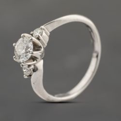 Second Hand Platinum 0.44ct Brilliant Cut Diamond Three Stone Ring 43121250