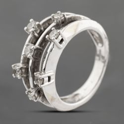 Second Hand 14ct White Gold 0.64ct Brilliant Cut Diamond Five Row Dress Ring 43121264