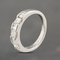 Second Hand Platinum 1.00ct Diamond Half Eternity Ring 43121287