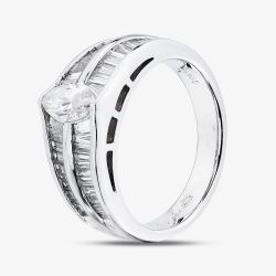 Second Hand Platinum 2.10ct Diamond Graduated Two Row Band Ring 43121301