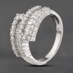 Second Hand Platinum 1.24ct Diamond Multi-Cut Crossover Ring 43121302