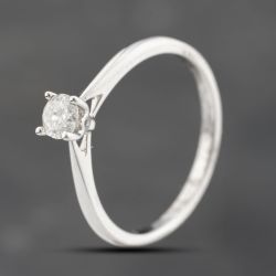 Second Hand 18ct White Gold 0.29ct Brilliant Cut Diamond Solitaire Ring 43121304