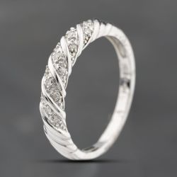 Second Hand 9ct White Gold 0.10ct Diamond Half Eternity Ring 43121305