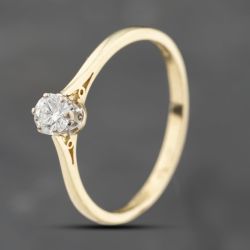 Second Hand 18ct Yellow Gold 0.30ct Brilliant Cut Diamond Solitaire Ring 43121313
