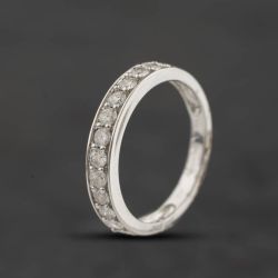 Second Hand 9ct White Gold Diamond Half Eternity Ring 43121354