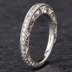 Second Hand Platinum 0.50ct Brilliant Cut Diamond 'Hearts On Fire' Half Eternity Ring 4312186