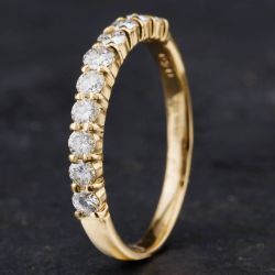 Second Hand 18ct Yellow Gold 0.50ct Brilliant Cut Diamond Half Eternity Ring 4312208