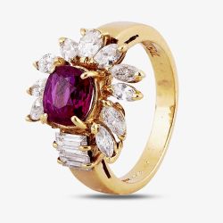 Second Hand 14ct Yellow Gold 1.50ct Ruby & 1.00ct Diamond Ring 4312302