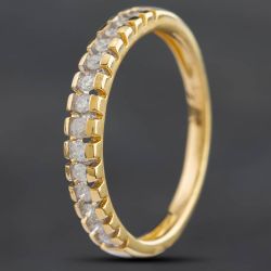 Second Hand 9ct Yellow Gold 0.50ct Brilliant Cut Diamond Half Eternity Ring 4312345